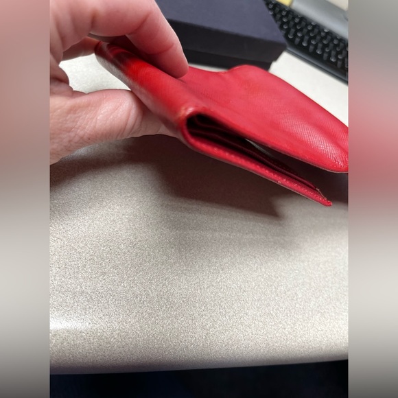 Prada Saffino red trifold Wallet with box - Picture 8 of 15